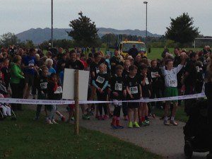 Photo of starting line with kids