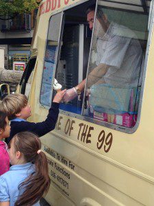 St Annes kids with ice cream and van