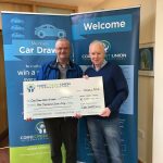 Car draw cash winner Jan 2017 Martin Doyle with Martin Whelan