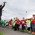 7th October 2017 – Kilbogget Park, Ballybrack – Pictured warming up before the start of the dlr Community 5K Fun Run which is part of Dún Laoghaire-Rathdown County’s Festival of Inclusion 2017.Photo by Peter Cavanagh – Must CreditNo Reproduction Fee
