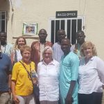Caption 9. Liz and her fellow volunteers with Board members of Banjul International Airport Credit Union.