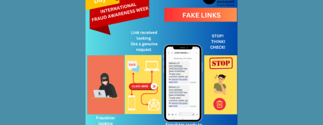 International Fraud Awareness Week 2023 – Day 4, Fake SMS Links